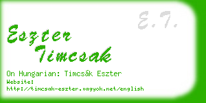 eszter timcsak business card