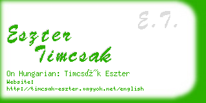 eszter timcsak business card